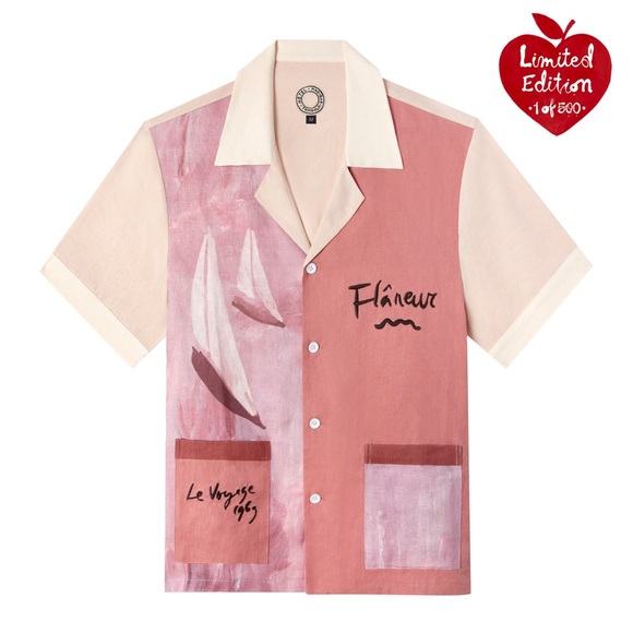 Coral Linen Button-Up Linen Shirt Size XL - Picture 3 of 7